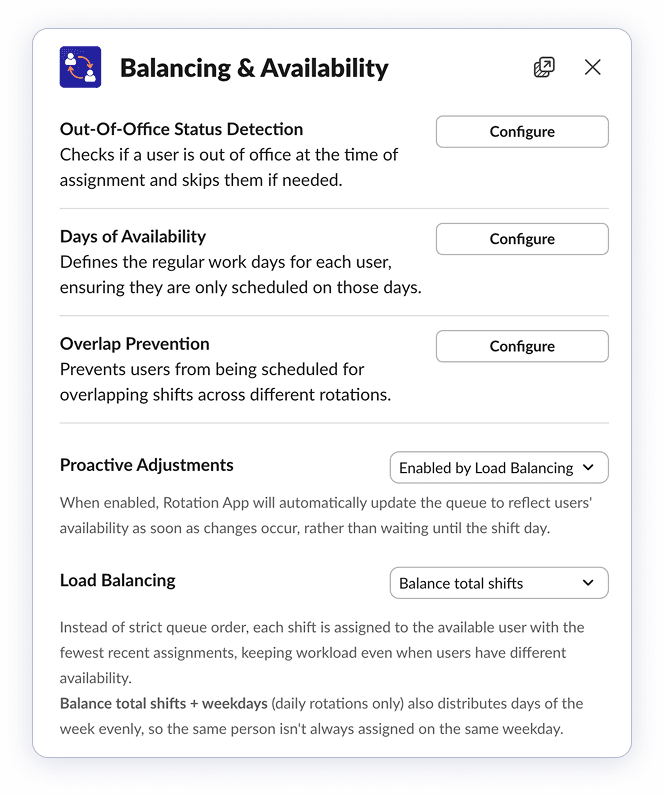 availability and load balancing screenshot