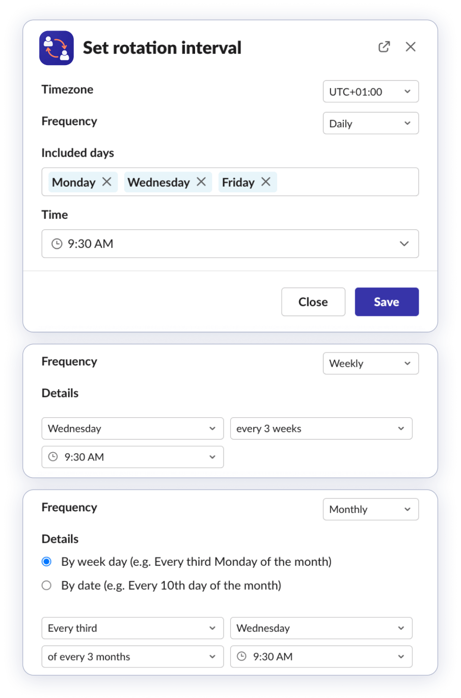 flexible scheduling screenshot